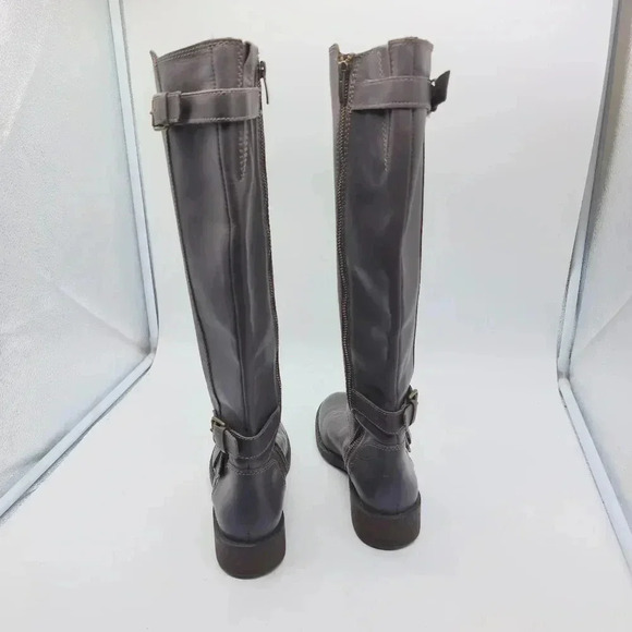 Enzo Angiolini Easayin Blue Leather Suede Knee Boots  sz 6 - Picture 5 of 8